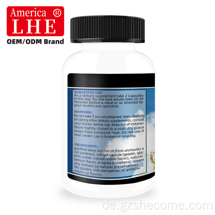 Shecome Omega 3 Softgels Fischöl für die Herzgesundheit